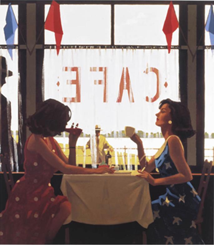 Cafe Days Contemporain Jack Vettriano Peintures à l'huile